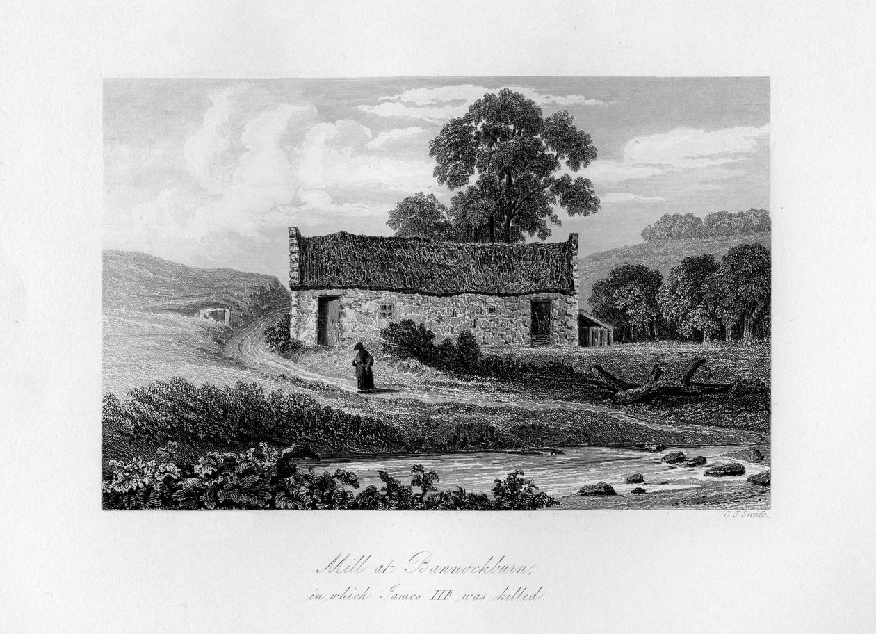 Mill at Bannockburn, in Which James III of Scotland Was Killed in 1488, 1840 by Charles J. Smith