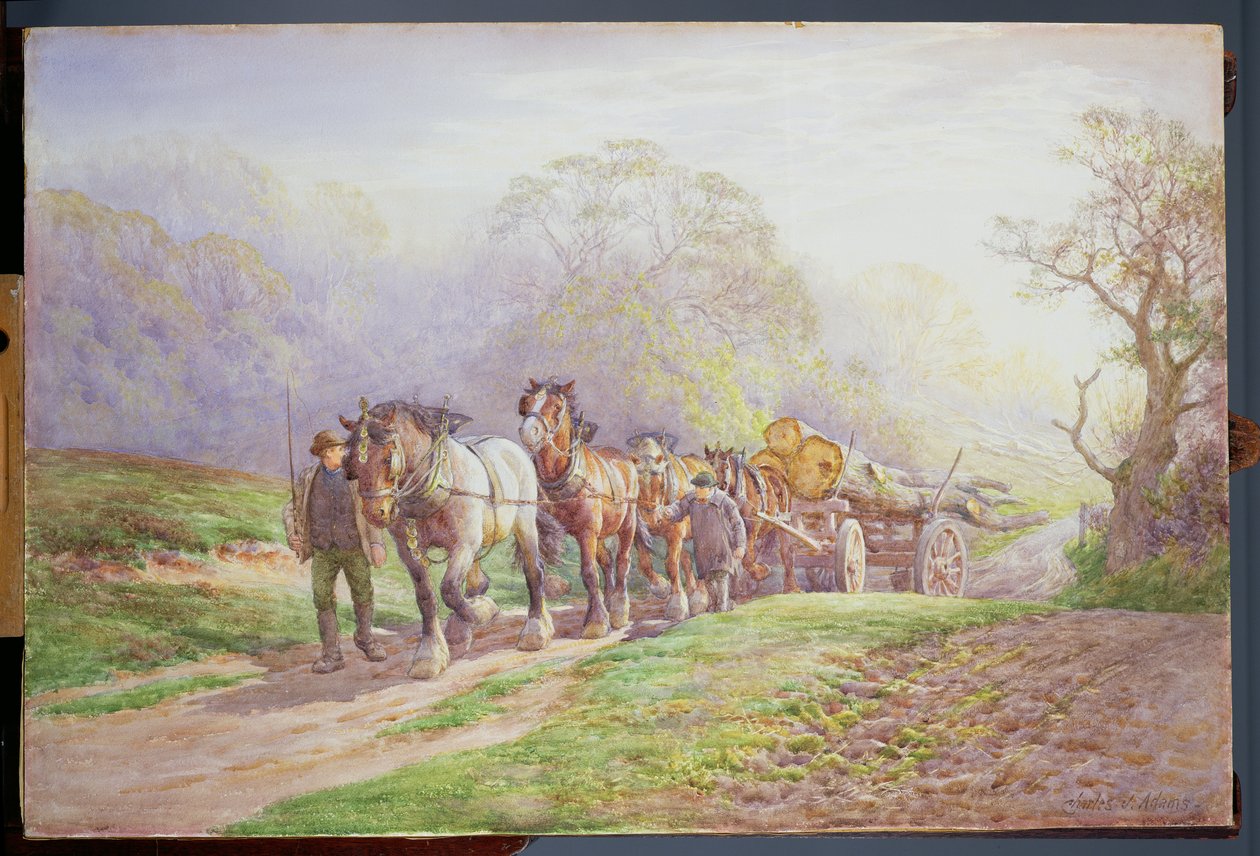 A Logging Team returning Home by Charles James Adams