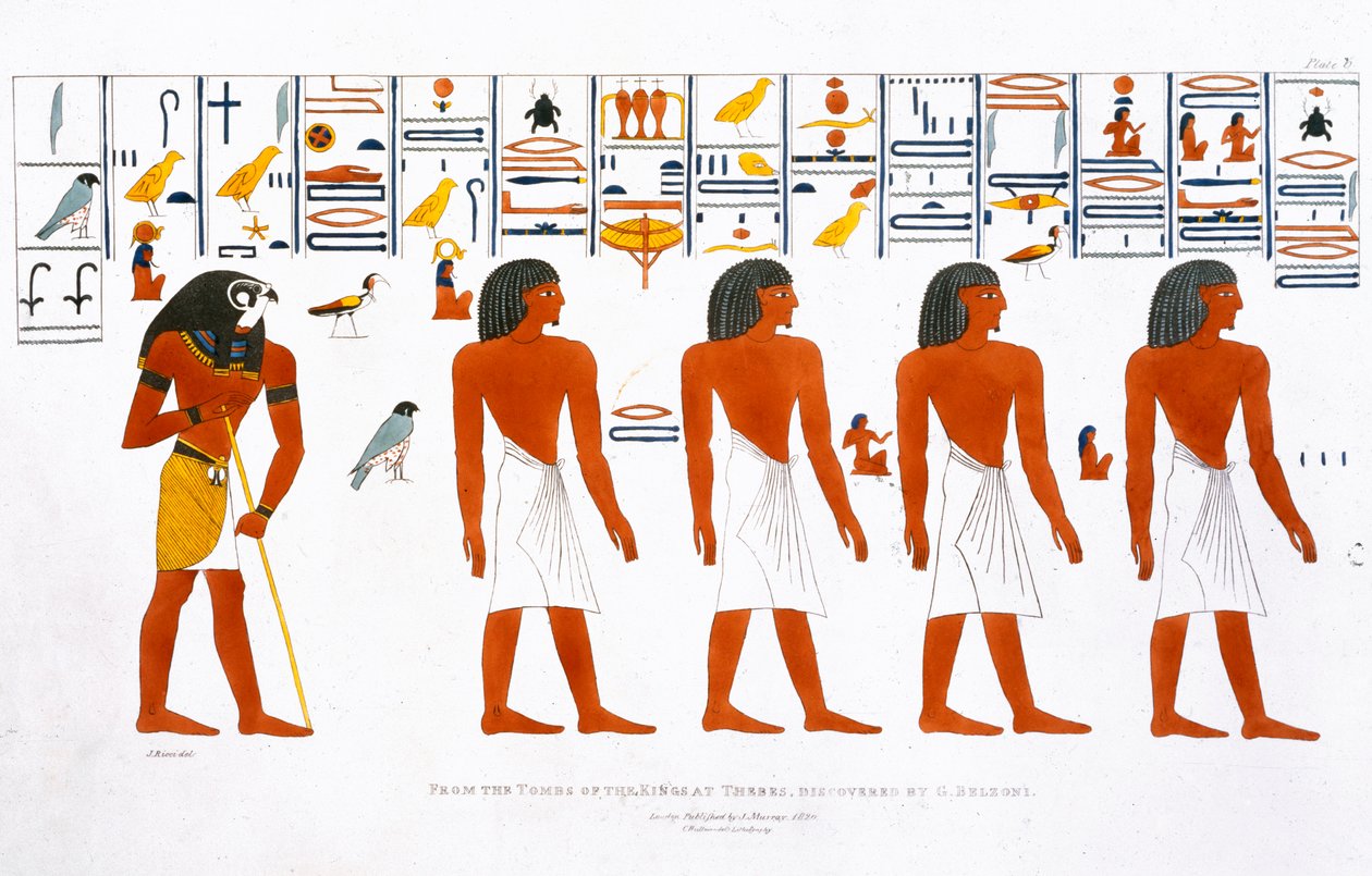 Murals from the Tombs of the Kings at Thebes, discovered by G Belzoni by Charles Joseph Hullmandel