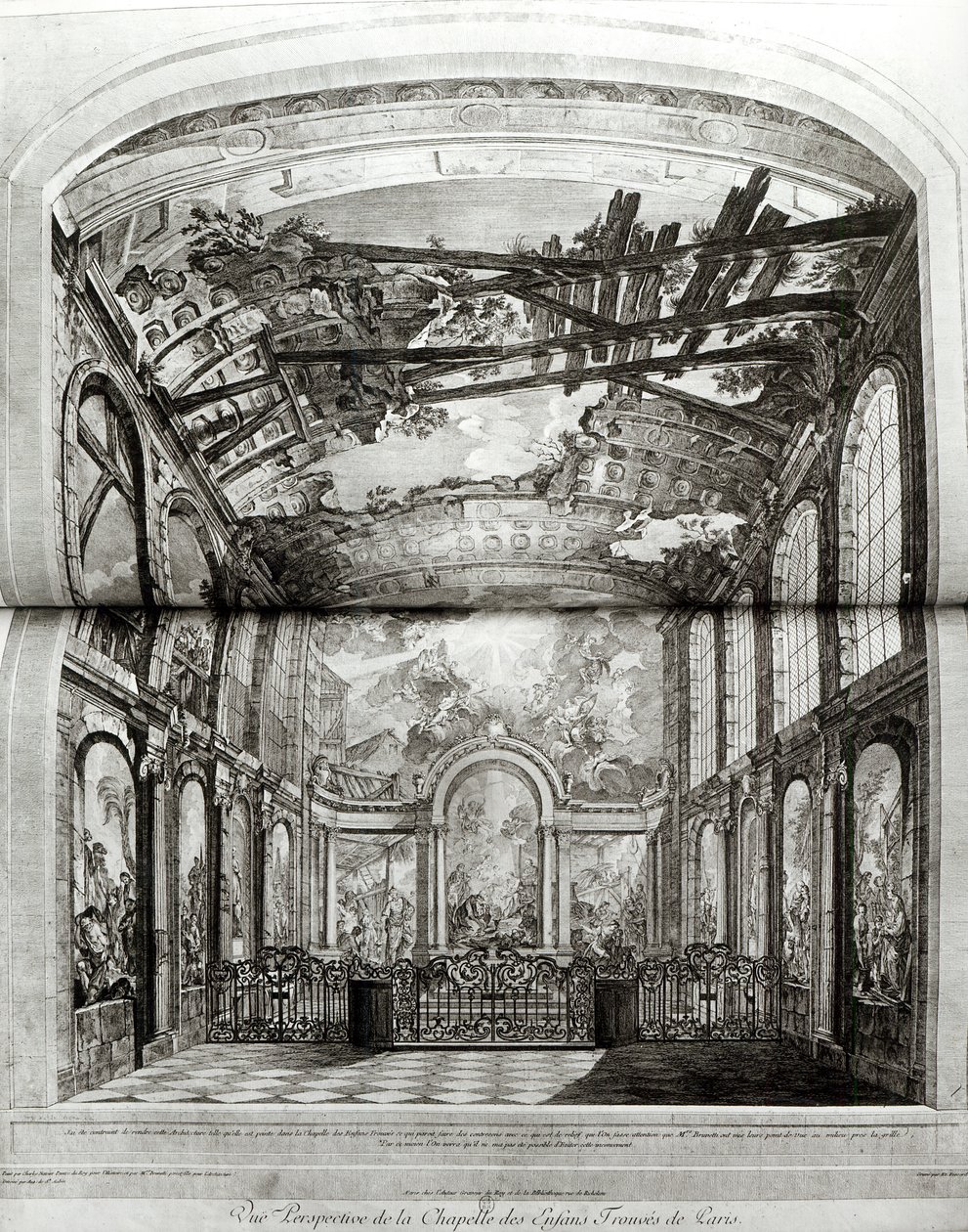 Decoration of the Chapel of the Hospice des Enfants Trouves in Paris, engraved by Etienne Fessard c.1750 by Charles Joseph Natoire
