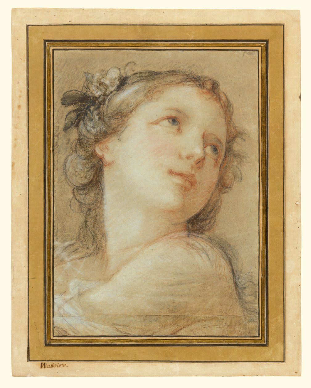 Head of a Bacchante by Charles Joseph Natoire