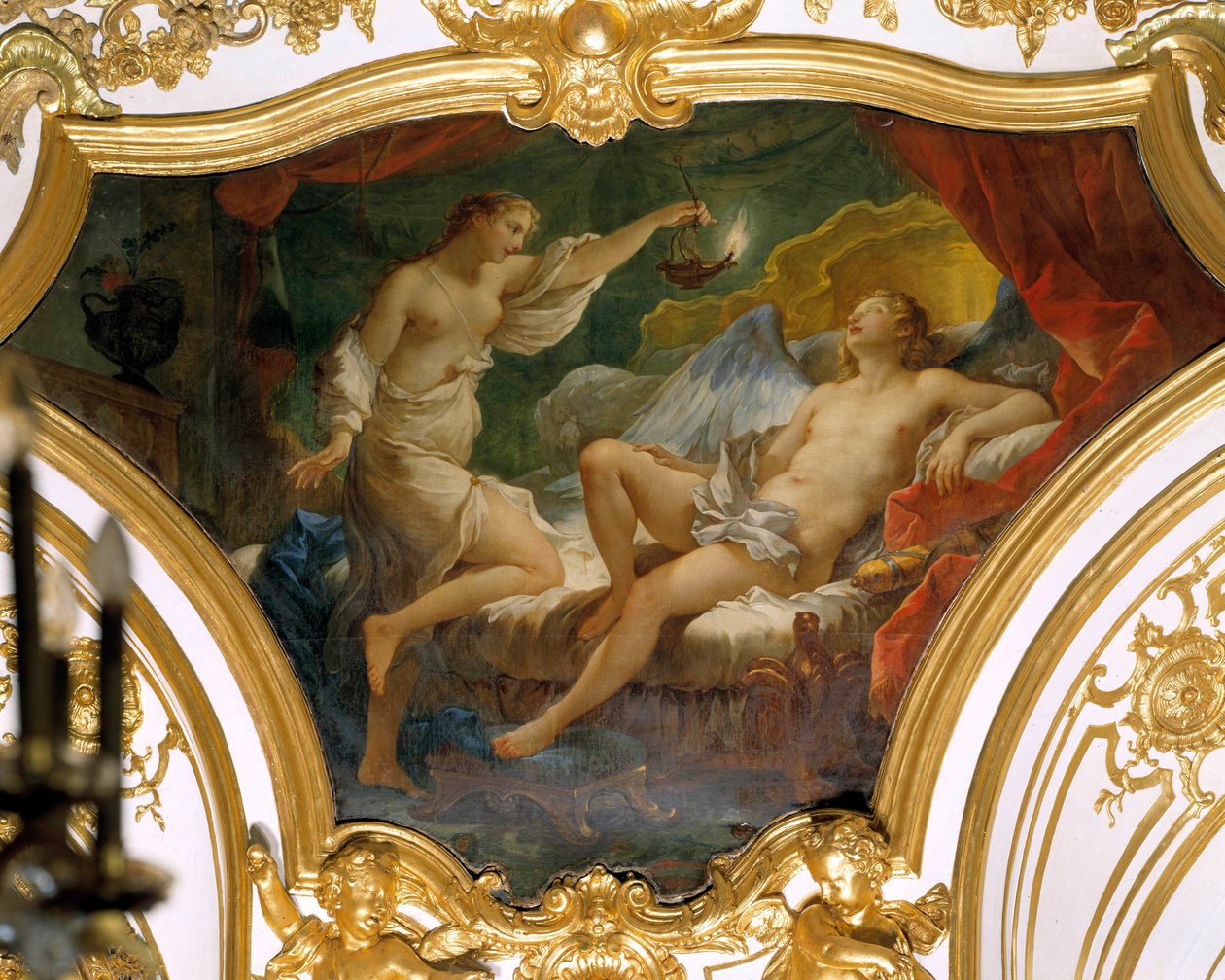 Psyche Raising His Lamp to Contemplate His Wife Eros by Charles Joseph Natoire