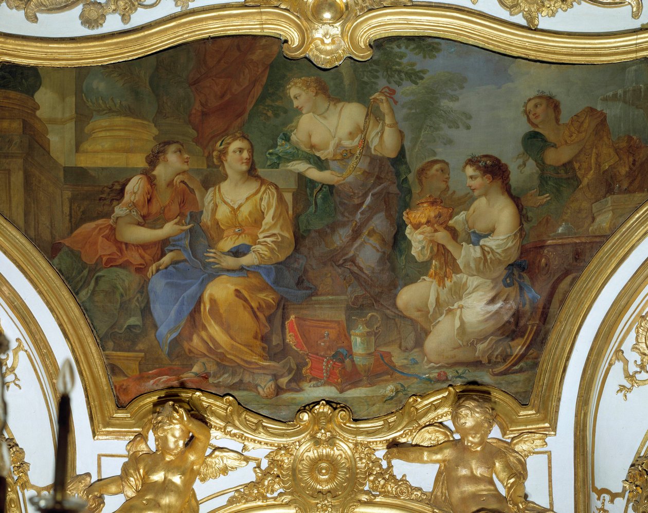 Psyche showing his treasures to his sisters by Charles Joseph Natoire