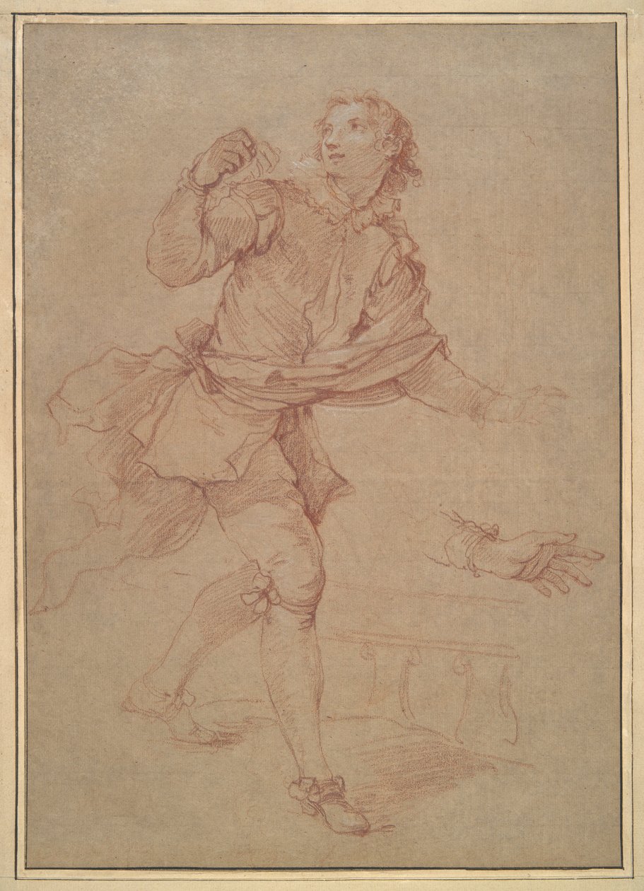 Study of a Young Man, study for the tapestry, Sancho by Charles Joseph Natoire