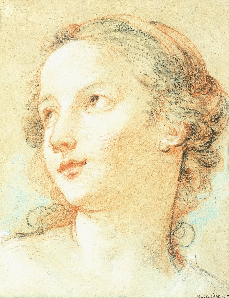 The Head of a Girl looking to the left by Charles Joseph Natoire