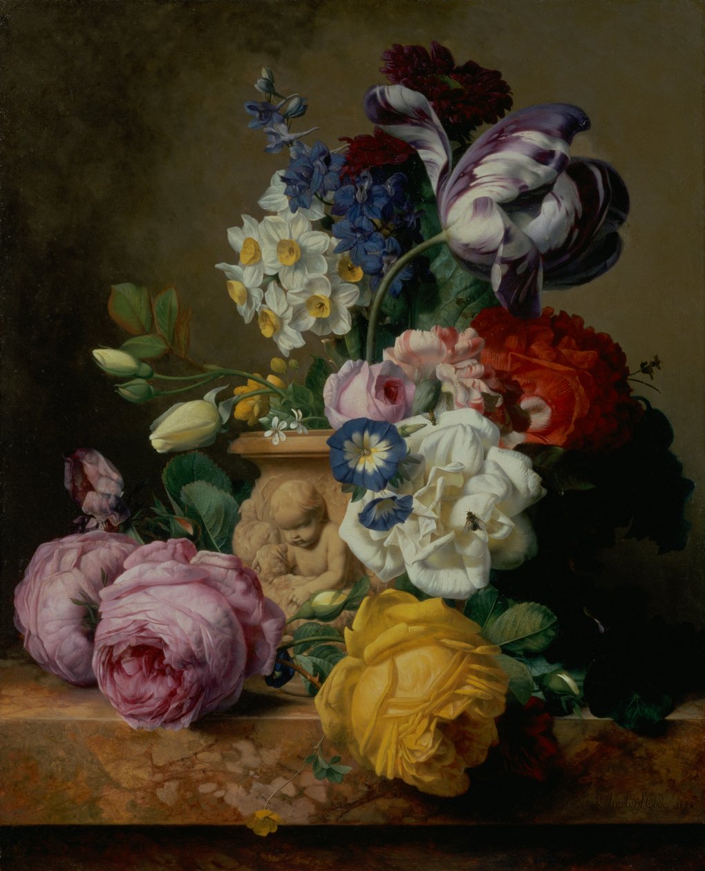 Still Life of Flowers by Charles Joseph Node