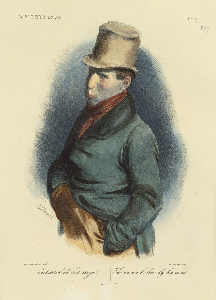 The Man Who Lives by His Wits, no.28 from Galerie Physionomique by Charles Joseph Travies de Villiers