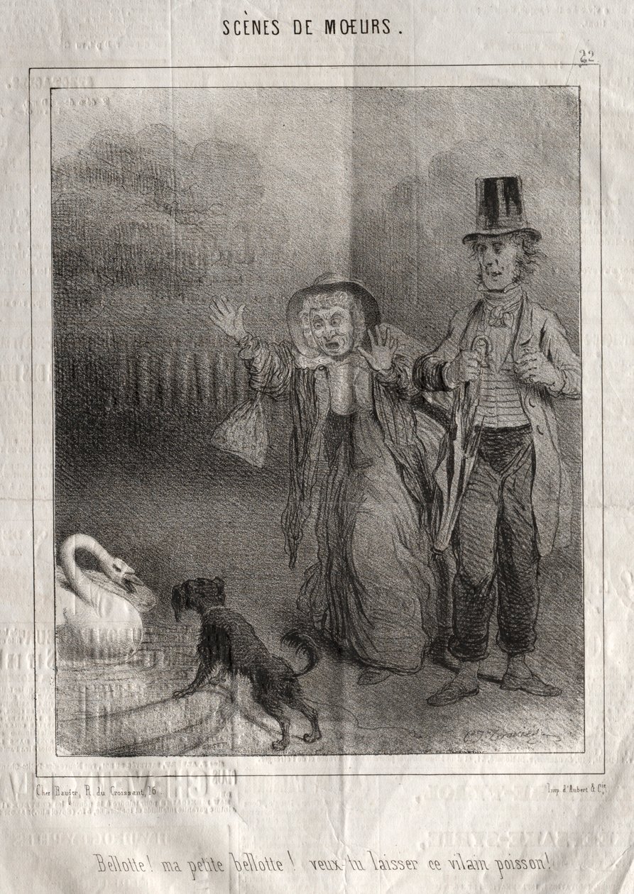 Scenes of Customs: Bellotte! My Little Bellote! Will You Leave That Ugly Fish! by Charles Joseph Traviès de Villers