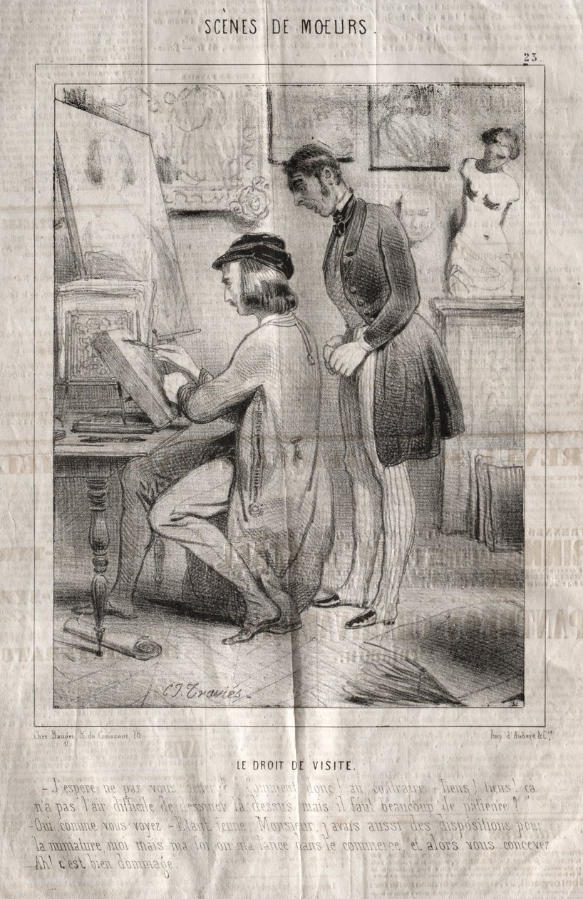 Scenes of Customs: The Right of Visit. I hope not to disturb you... by Charles Joseph Traviès de Villers