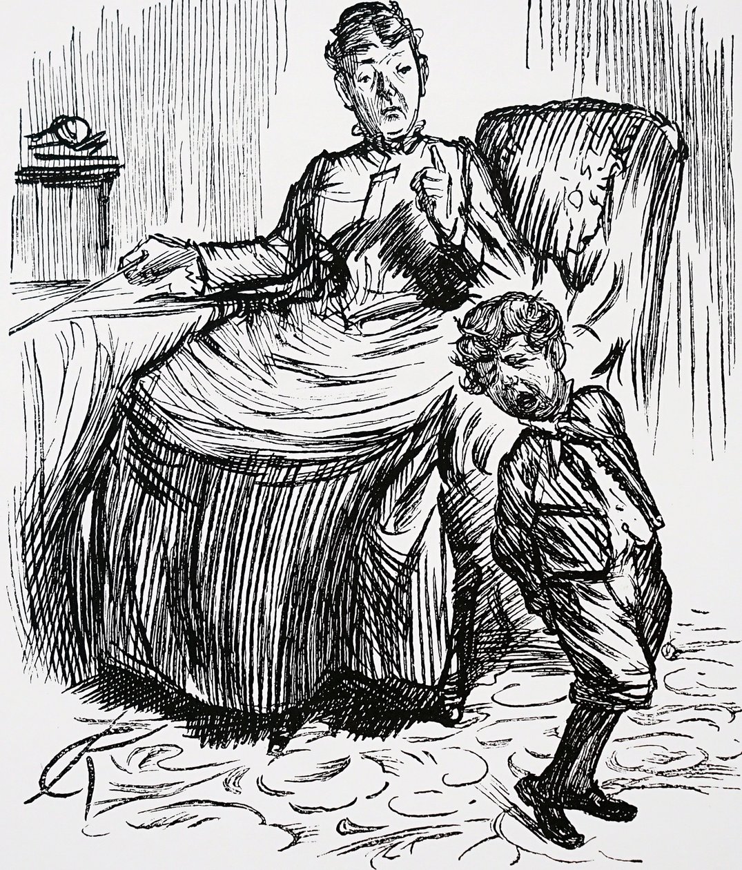 A mother punishing her naughty boy by Charles Keene