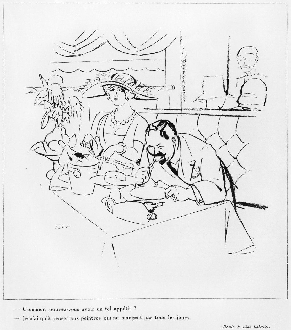 Eating, illustration from 