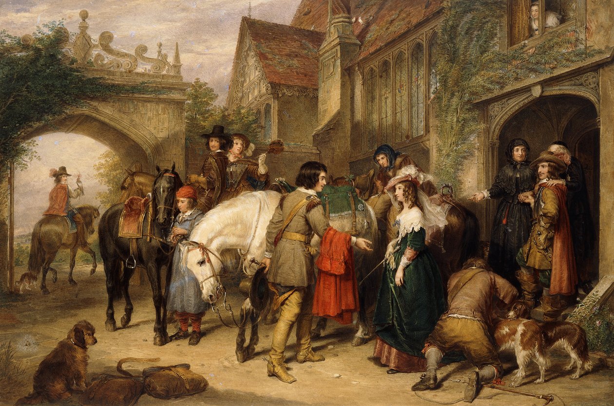 The Departure of Charles II from Bentley in Staffordshire, the House of Colonel Lane by Charles Landseer
