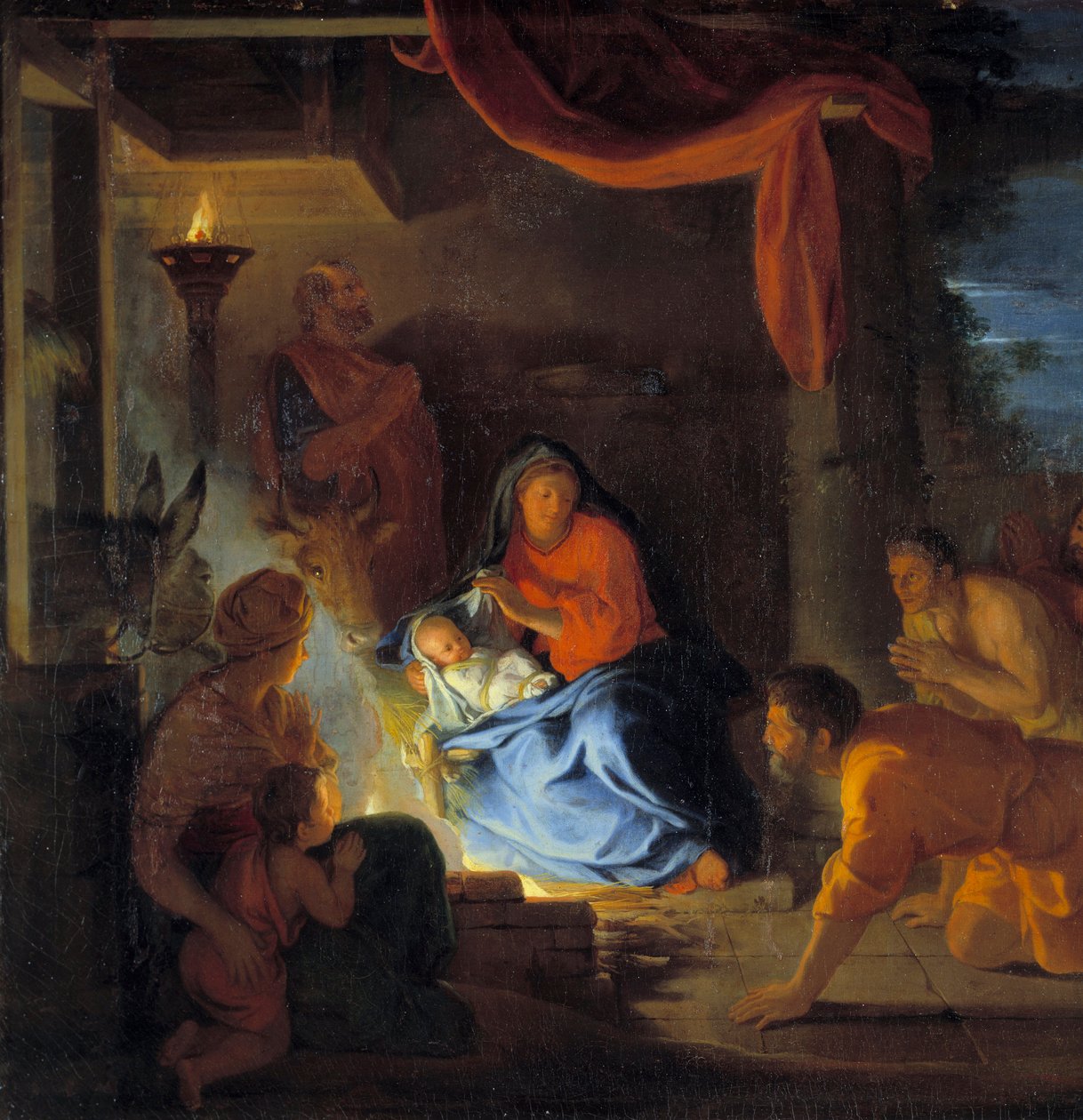 The Adoration of the Shepherds (Detail) by Charles Le Brun