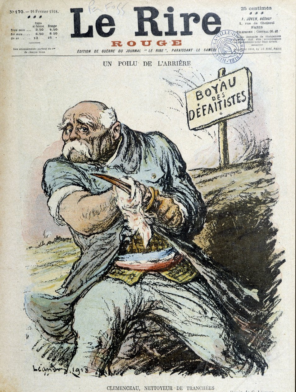 A Hairy Rear: Clemenceau, Trench Cleaner. Cover 