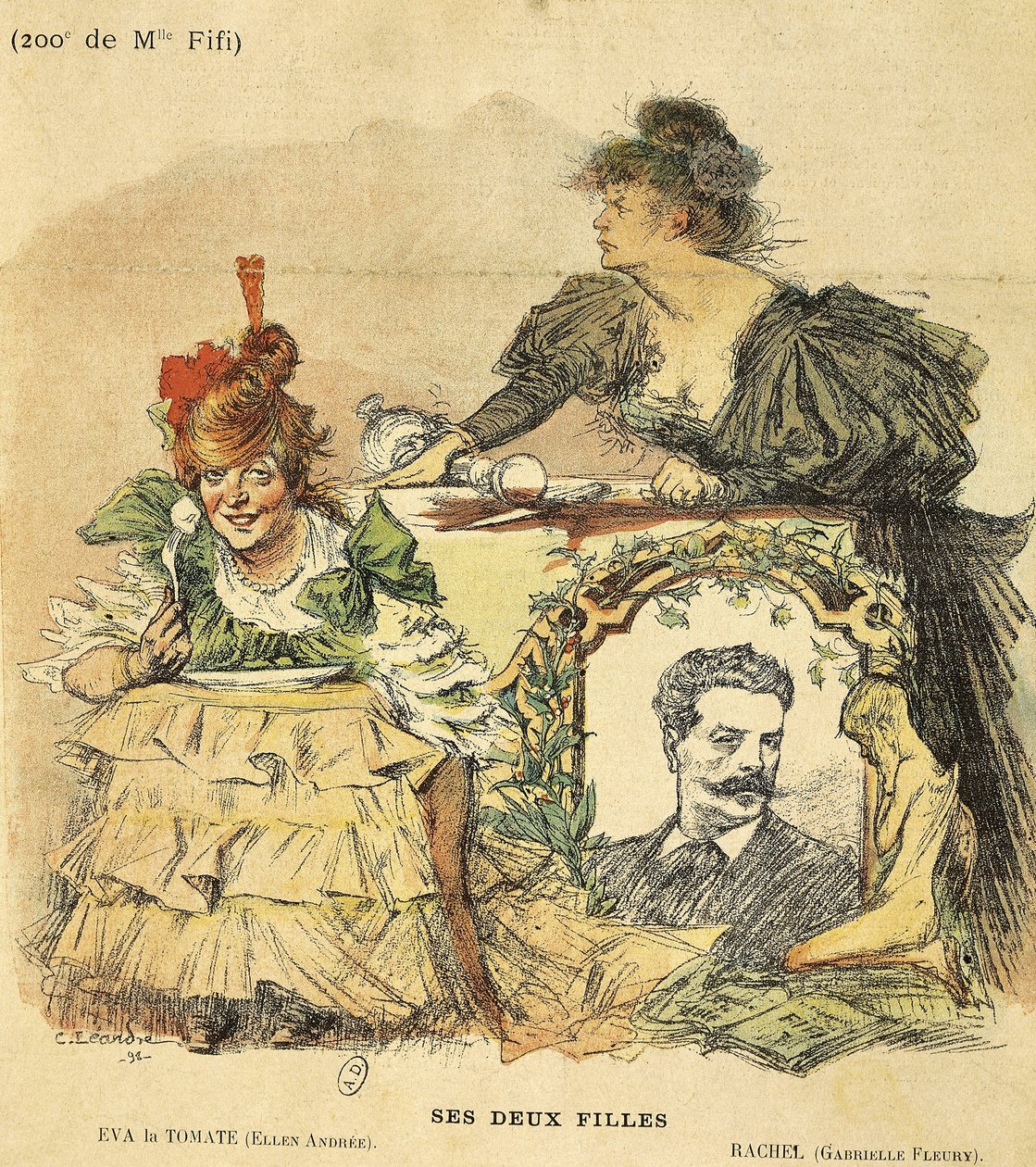 Cartoon for the Two Hundredth Shows of Mademoiselle Fifi by Charles Leandre