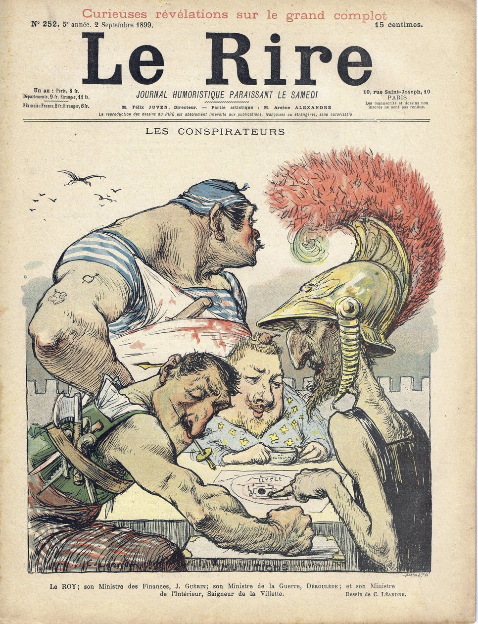 Illustration of Charles Leandre for the Cover of Le Rire