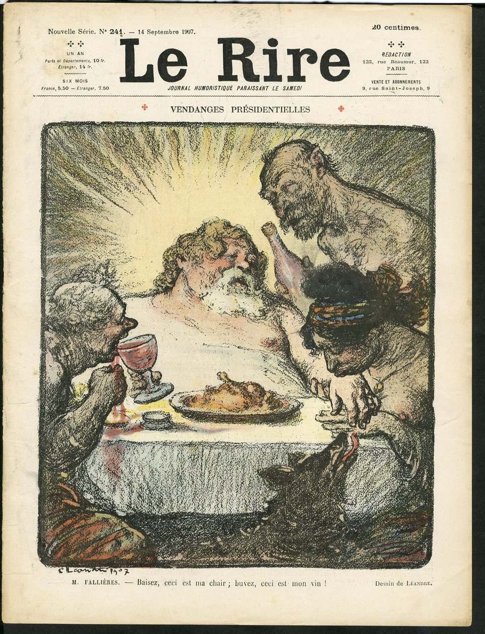 Illustration of Charles Leandre for the Cover of Le Rire
