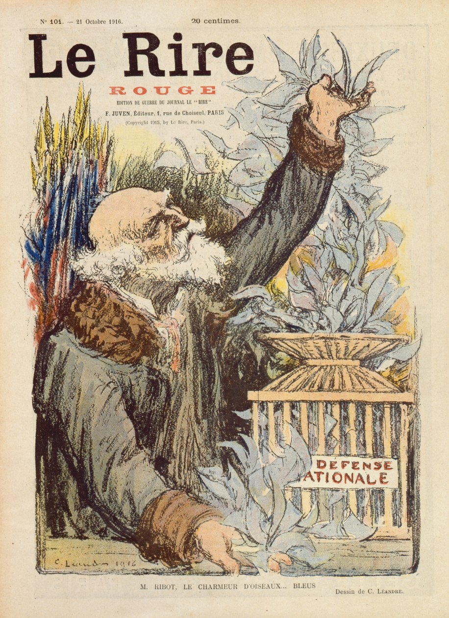 M. Ribot, Charmer of Blue Birds, Cover Illustration of Le Rire Rouge by Charles Leandre