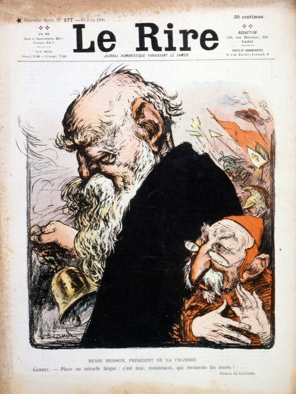 Satirical Illustration of Eugene Henri Brisson cover of Le Rire 1906 by Charles Leandre