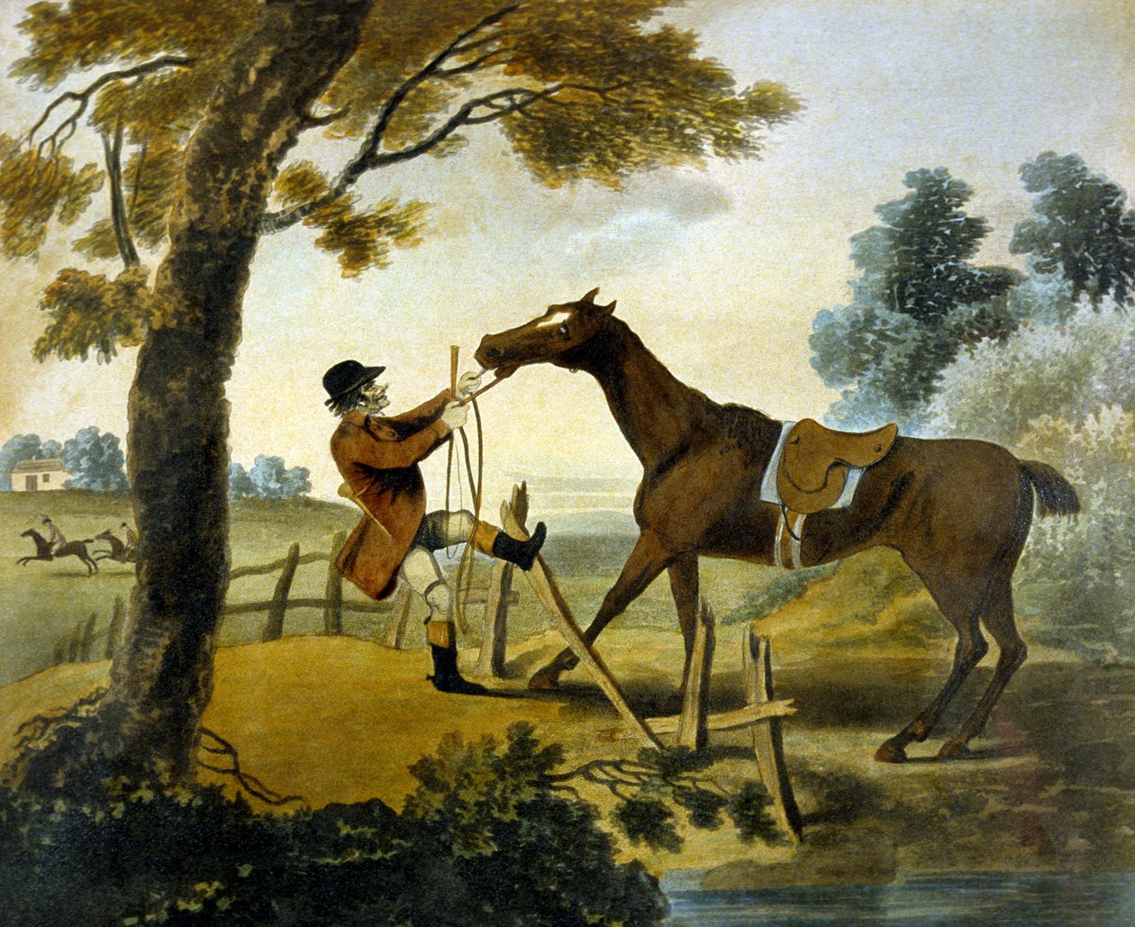 Proof of Bottom, from The Pytchley Hunt (engraved by F. Jukes)