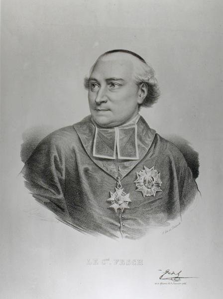 Portrait of Cardinal Joseph Fesch (1763-1839) engraved by Francois Seraphin Delpech by Charles Louis (after) Bazin