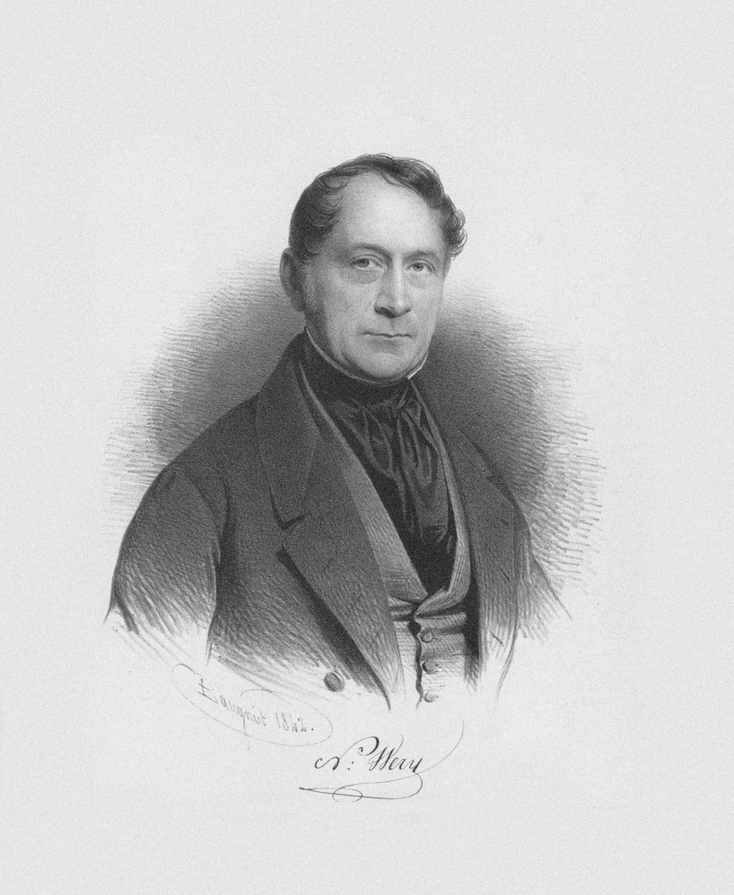 Portrait of the Conductor and Composer Nicolas-Lambert Wéry by Charles Louis Baugniet