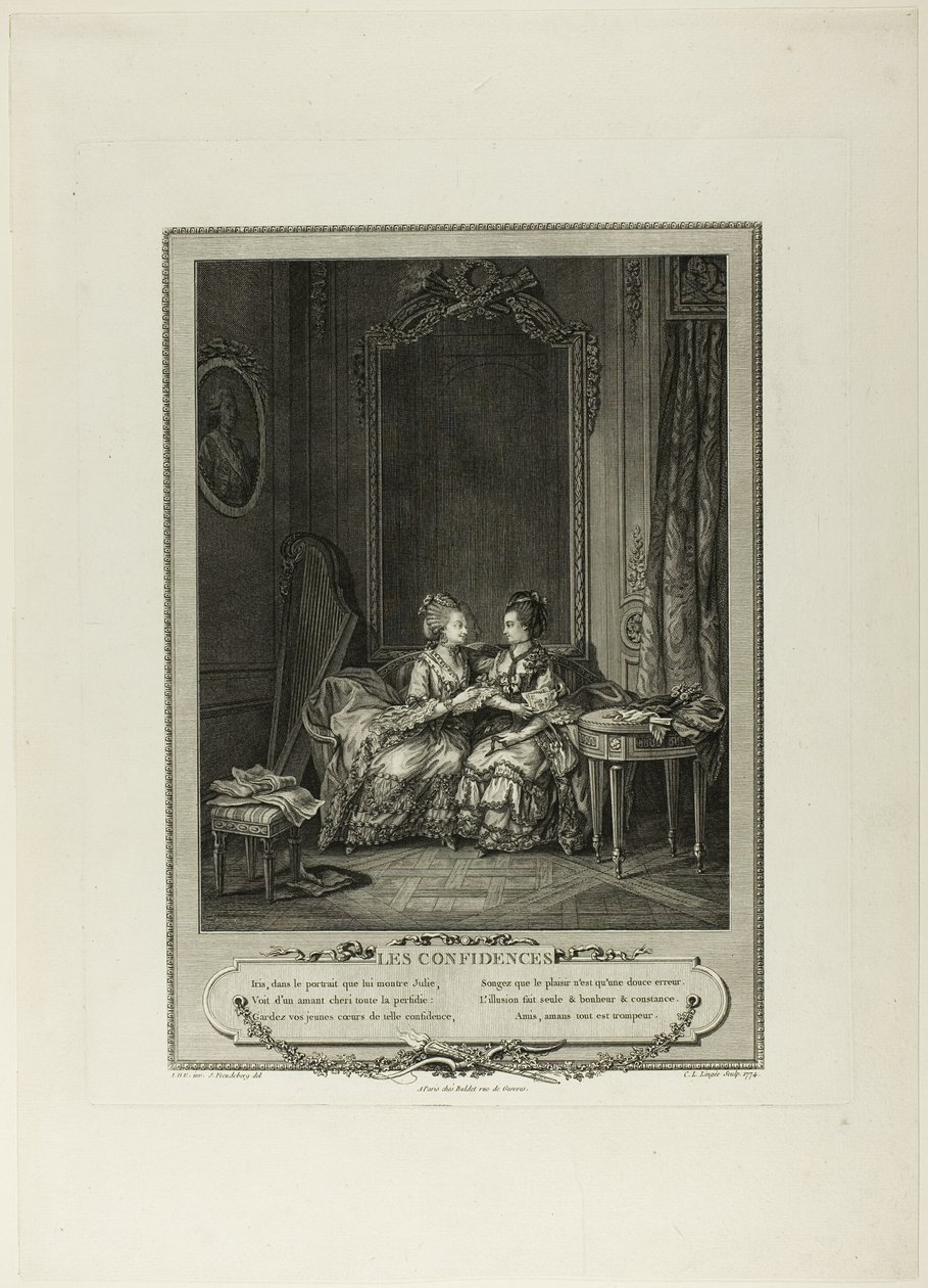Confidences, from Monument of the Physical and Moral Costume of the Late Eighteenth Century by Charles Louis Lingée