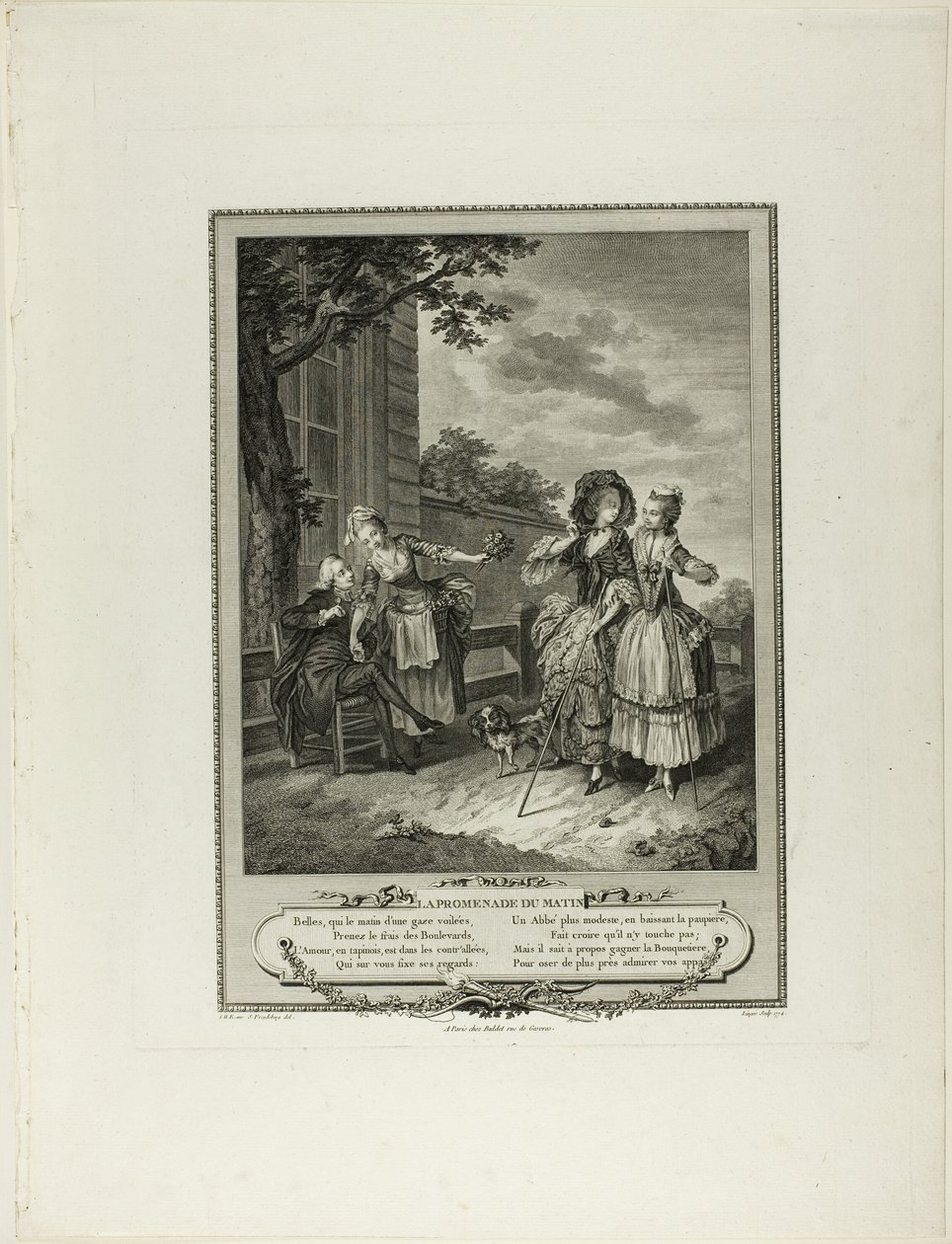 Morning Walk, from Monument of the Physical and Moral Costume of the Late Eighteenth Century by Charles Louis Lingée