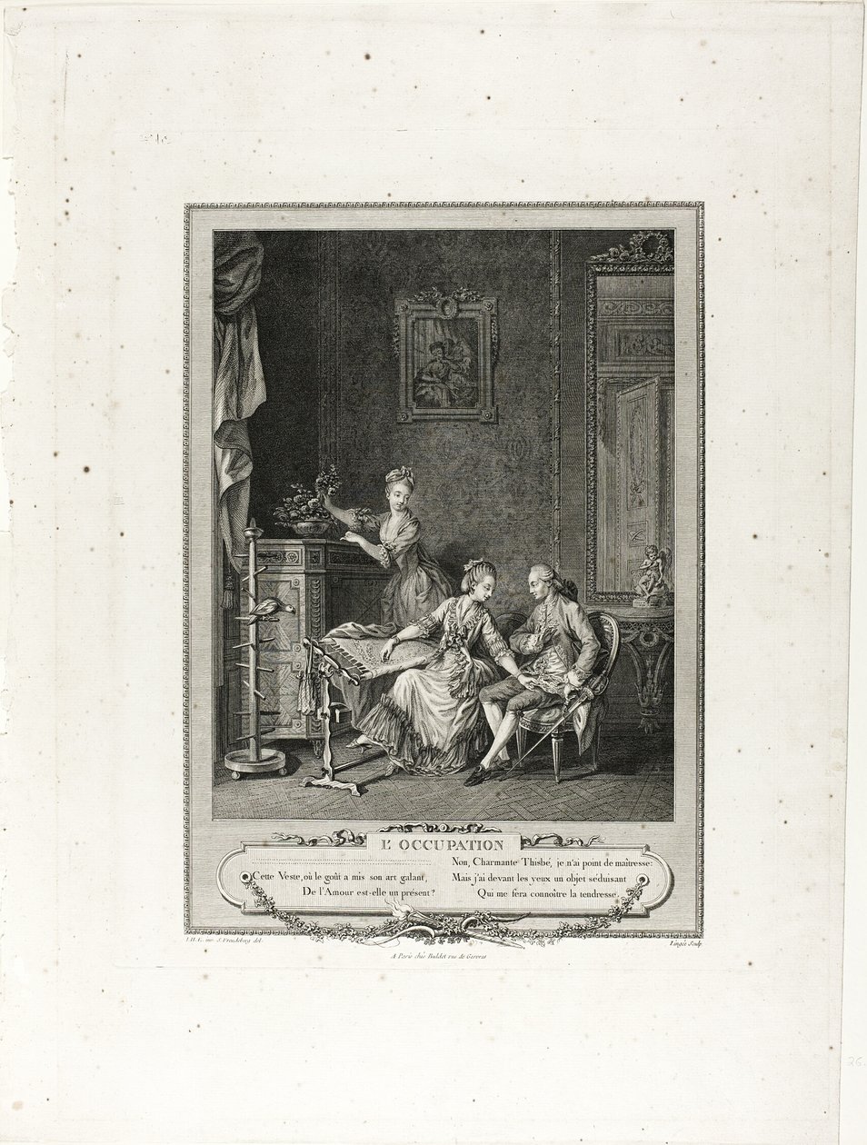 The Occupation, from Monument of the Physical and Moral Costume of the Late Eighteenth Century by Charles Louis Lingée