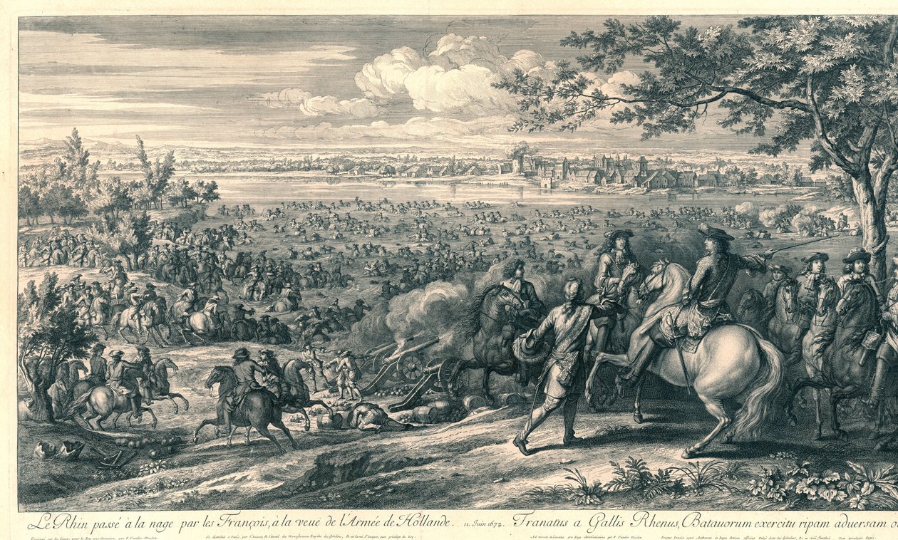 The French Armies Crossing the Rhine at Lobith, 1672 by Charles Louis Simonneau