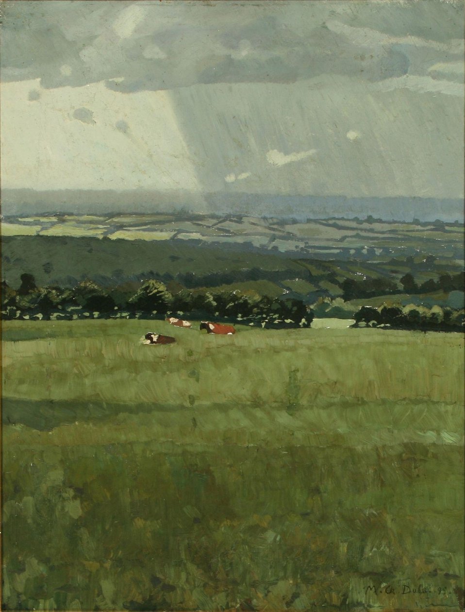 An Autumn Landscape with Resting Cattle by Charles Marie Dulac