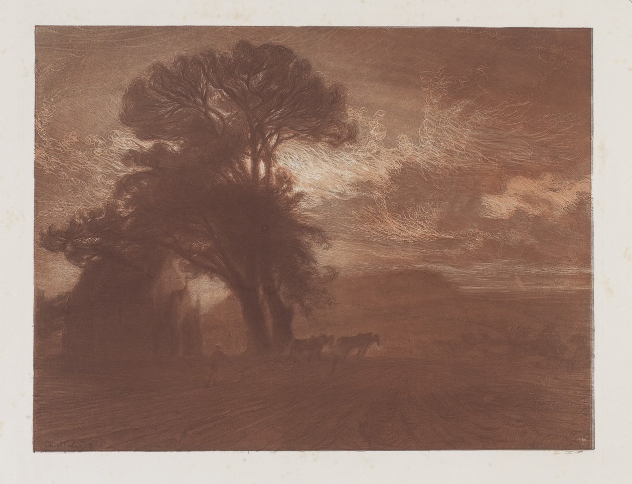 La Chapelle a Minerville, Plate VI from Cantiques des Créatures by Charles Marie Dulac