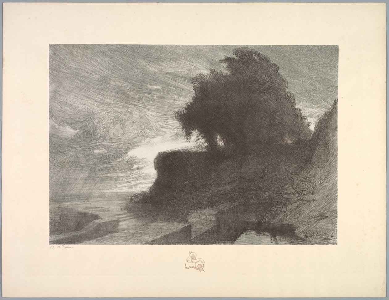 Suite of Landscapes: Landscape, Plate 4, Remarque, Snake by Charles Marie Dulac
