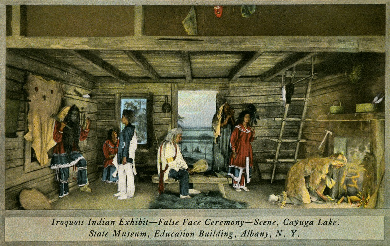 Iroquois Indian Exhibit, State Museum, Albany by Charles Marion Russell