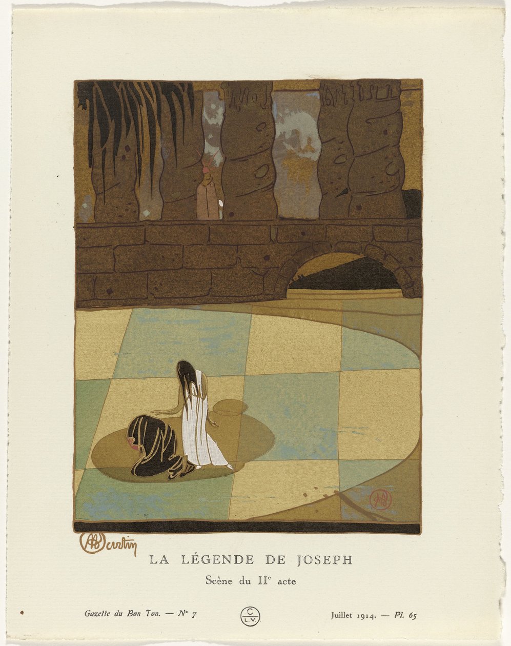 Gazette du Bon Ton, 1914 - No. 7: The Legend of Joseph / Scene from the Second Act by Charles Martin