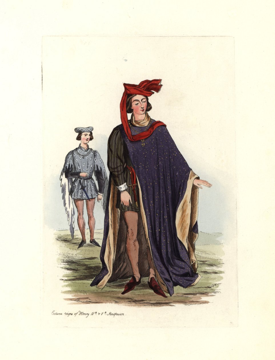 Typical male costume during the time of King Henry IV and Henry V by Charles Martin