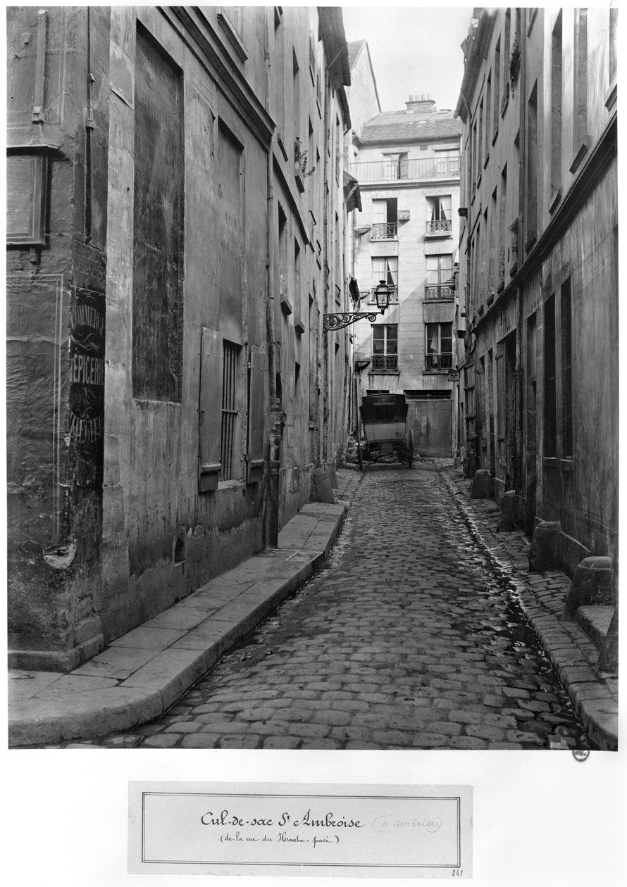 Cul-de-sac Saint-Ambroise, from rue du Haut-Pave, Paris, 1858-78 by Charles Marville