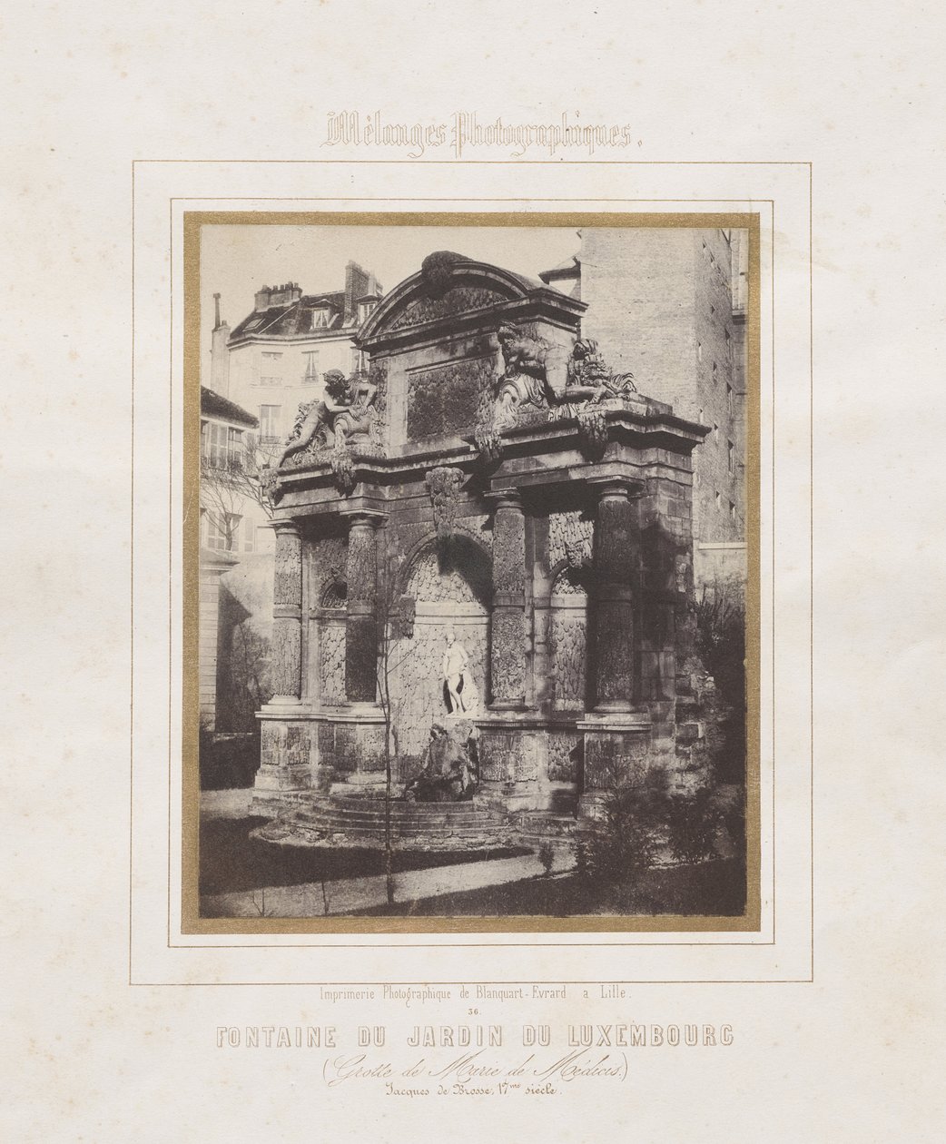 Fountain of the Luxembourg Garden (grotto of Marie de Médicis) by Charles Marville