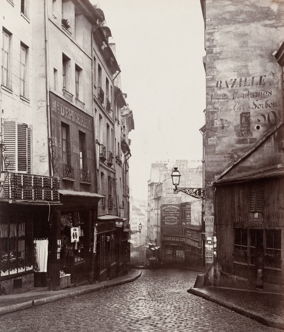 Rue de la Montagne-Sainte-Geneviève near the Intersection of Rue LaPlace by Charles Marville