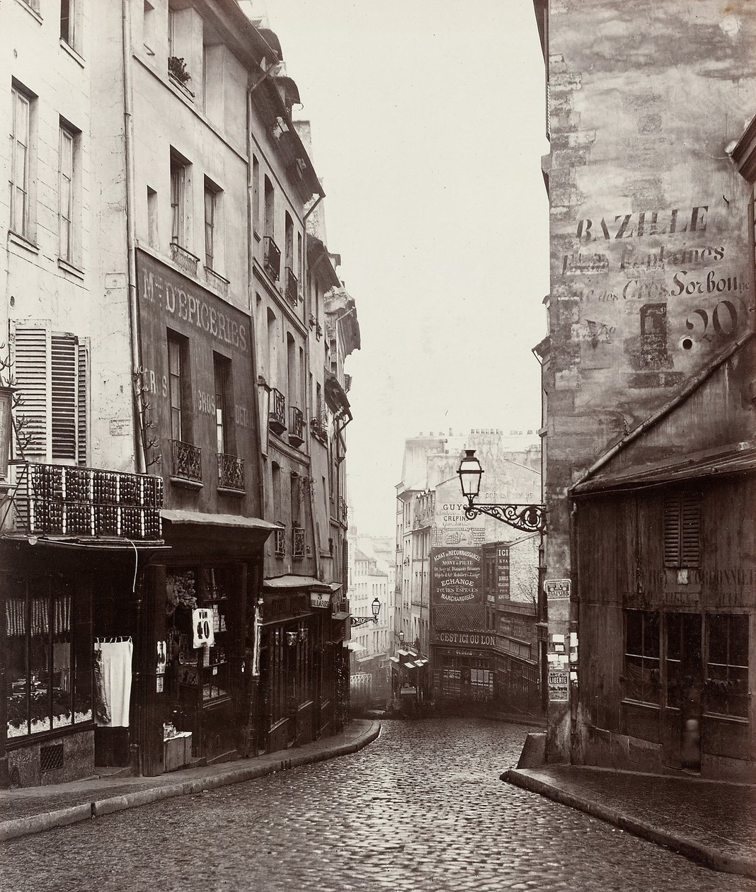 Rue de la Montagne-Sainte-Geneviève near the Intersection of Rue LaPlace, 1865-69 by Charles Marville