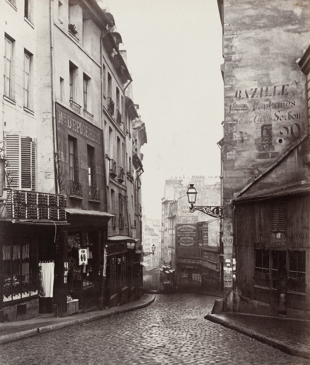 Rue de la Montagne-Sainte-Geneviève near the Intersection of Rue Laplace by Charles Marville