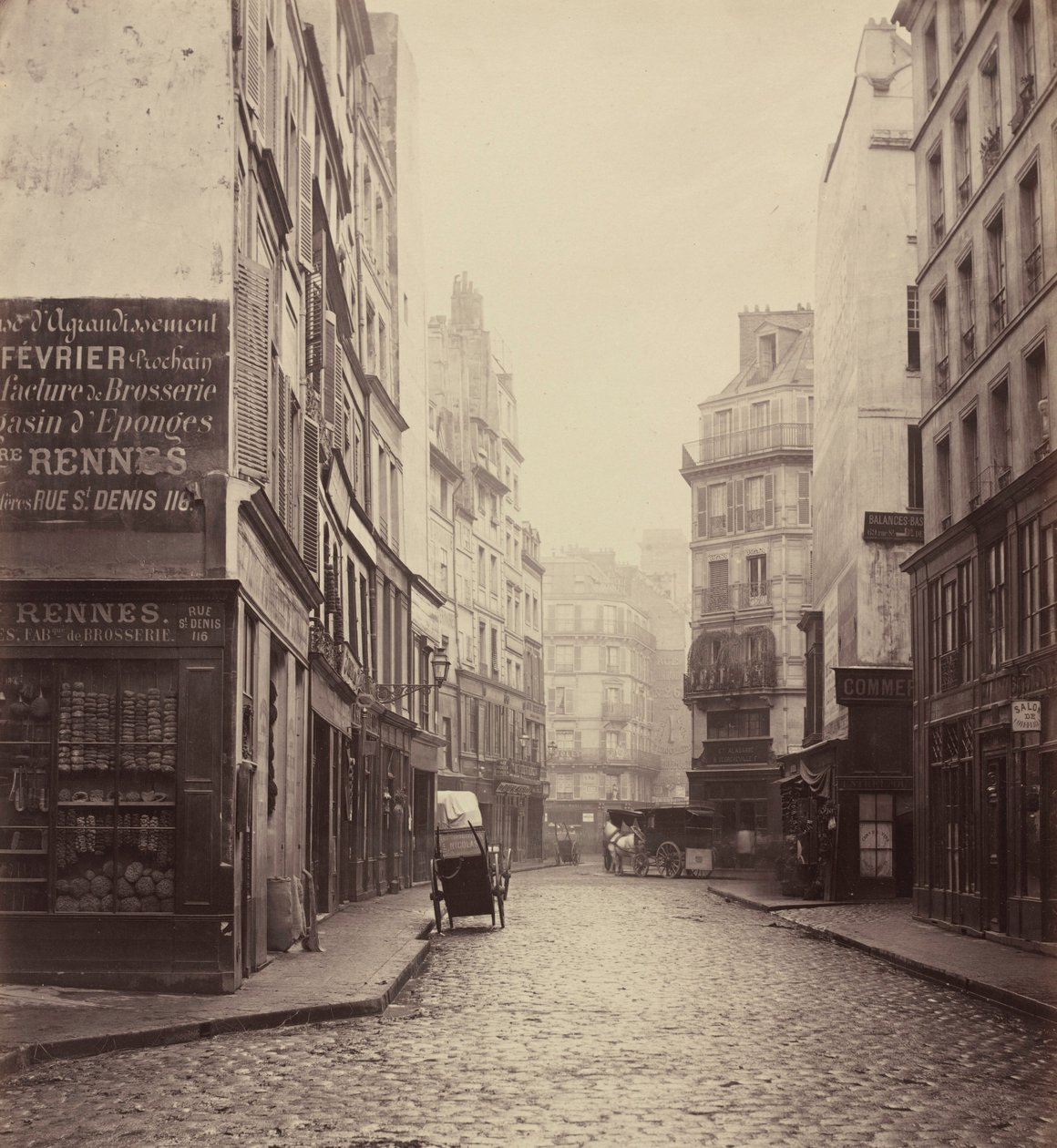 Rue des Lombards, from the Rue des Lavandières Sainte-Opportune, 1864 by Charles Marville