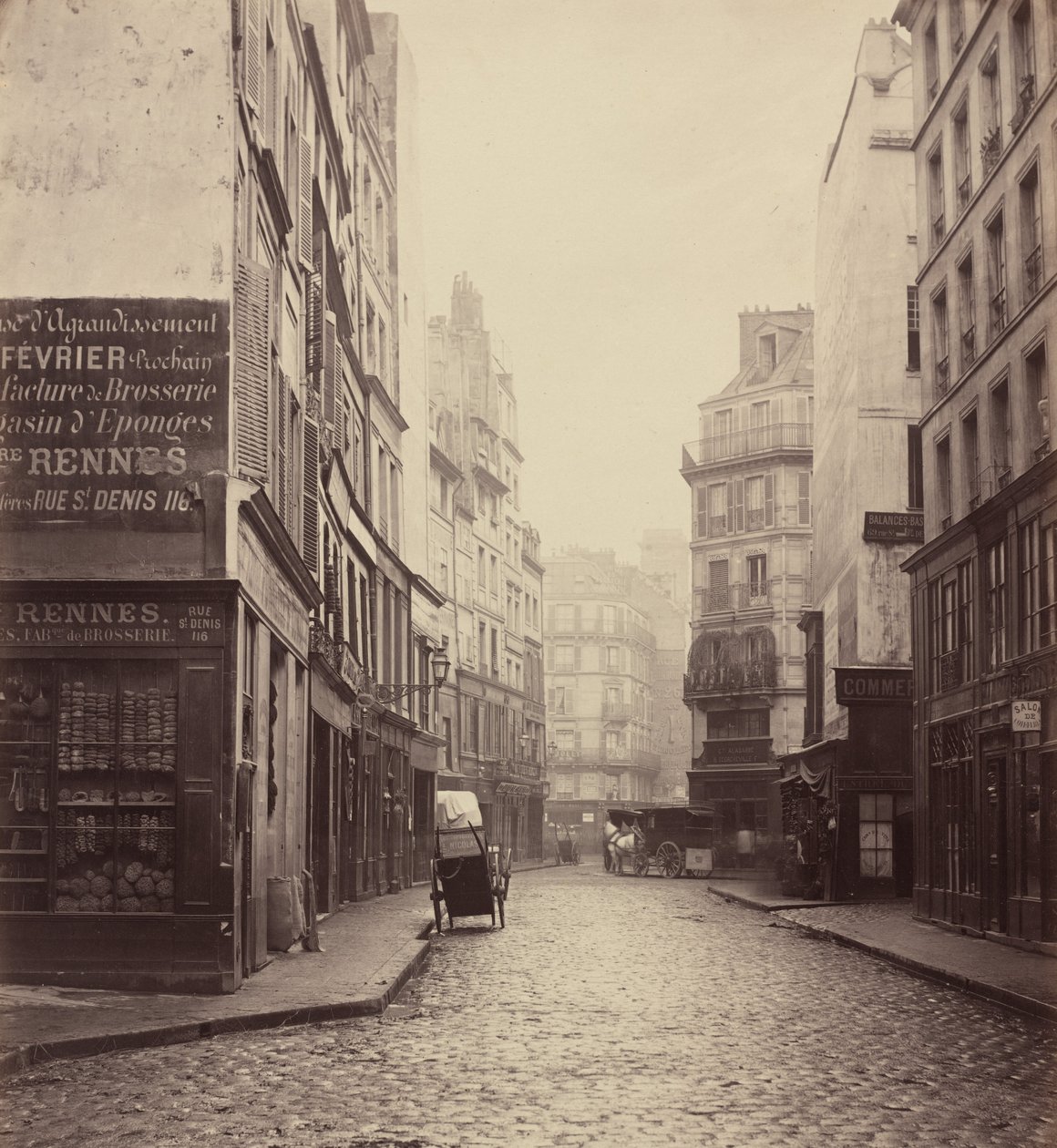 Rue des Lombards, from the Rue des Lavandières Sainte-Opportune by Charles Marville