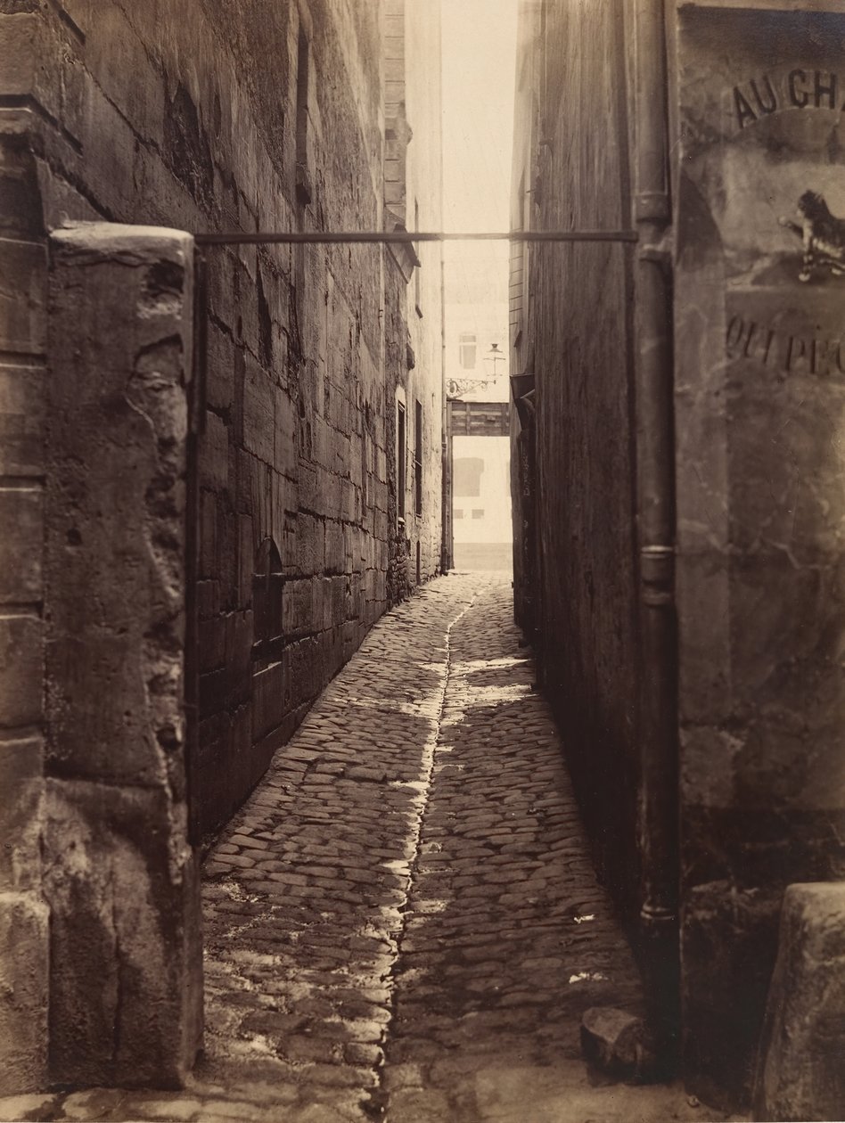 Rue du Chat-qui-Pêche from the Rue de la Huchette, ca. 1868 by Charles Marville
