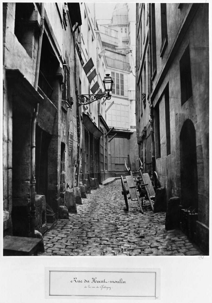 Rue du Haut Moulin, from Rue de Glatigny, Paris by Charles Marville