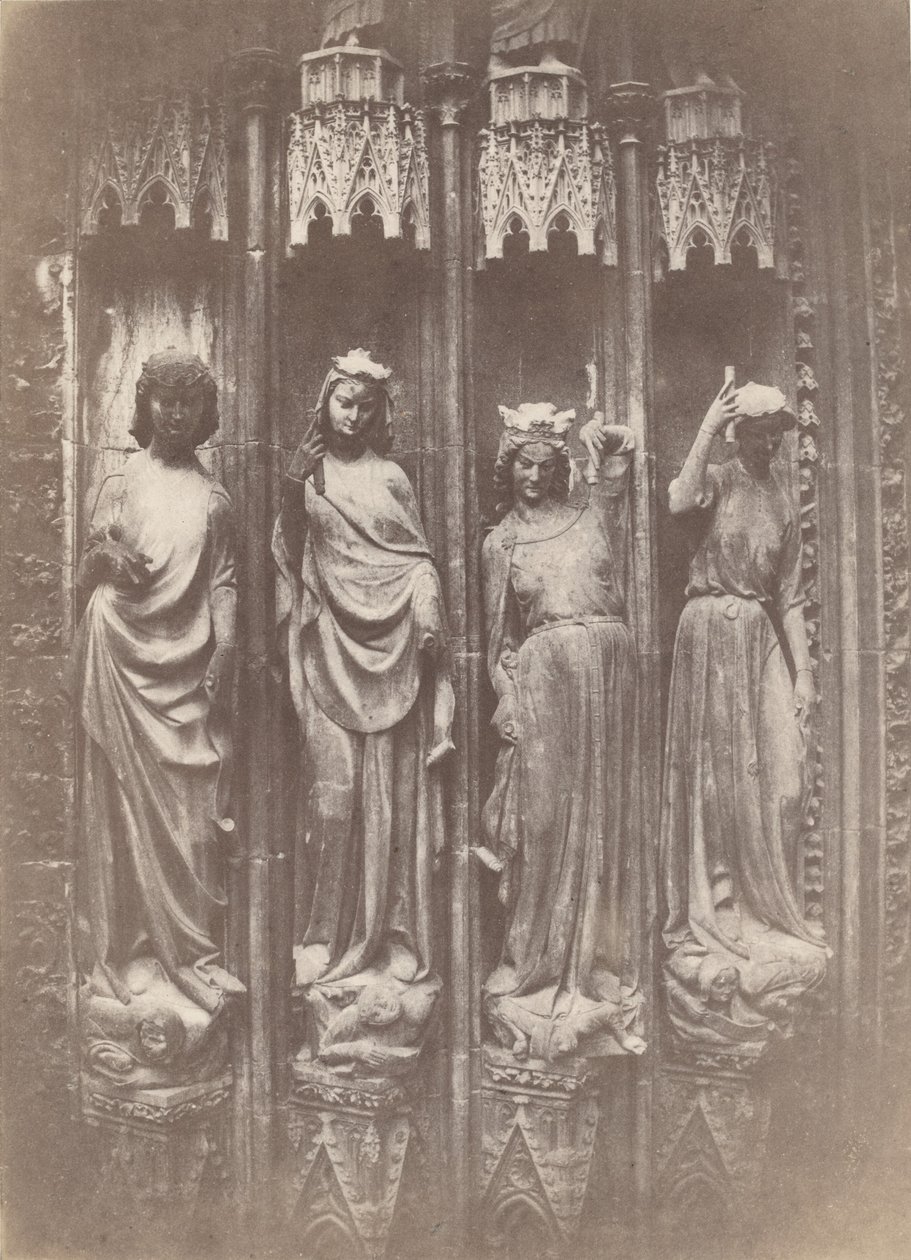 The Virtues Crushing the Vices, Strasbourg Cathedral, 1853 by Charles Marville