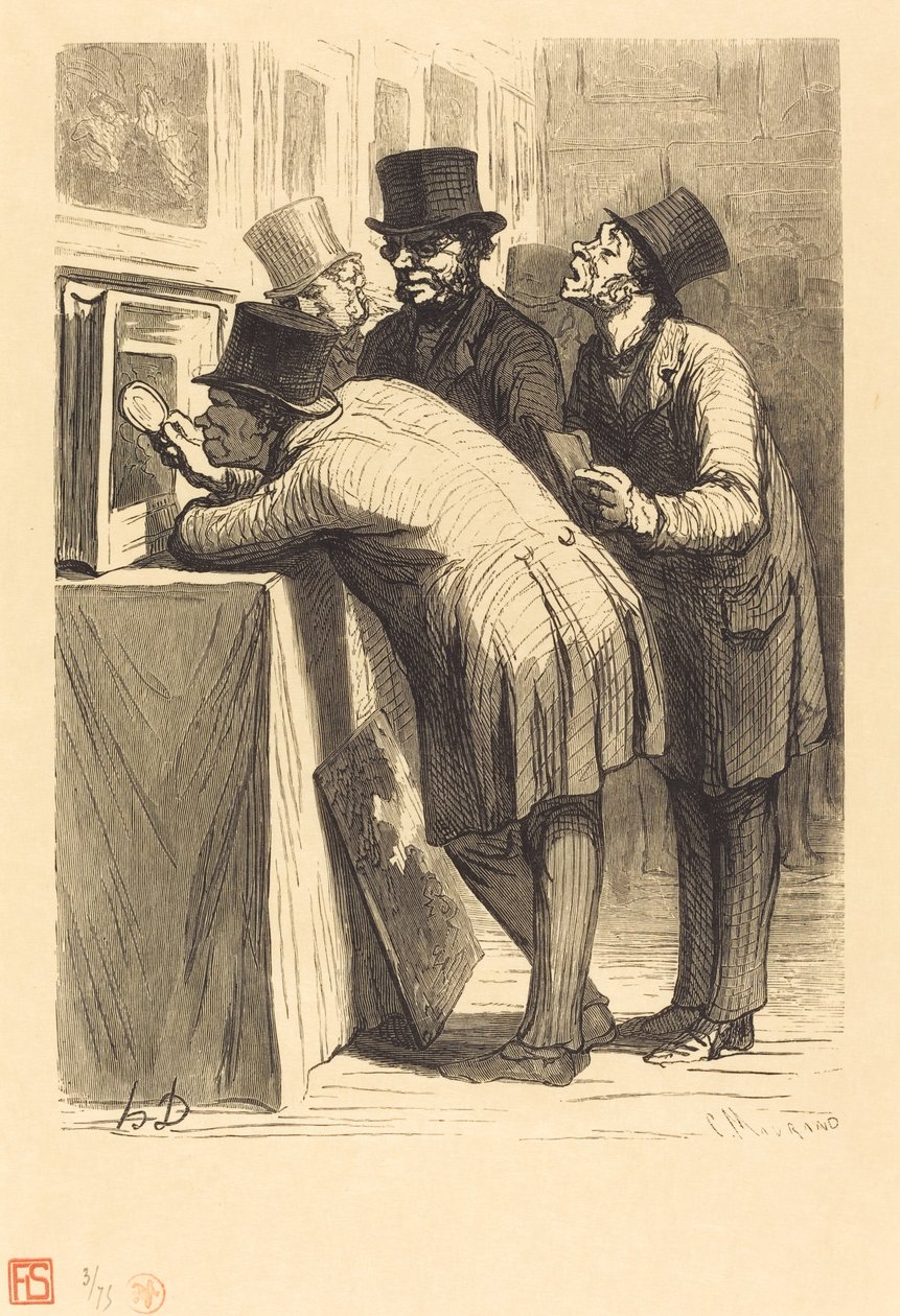 The Auction House: The Amateur by Charles Maurand after Honoré Daumier