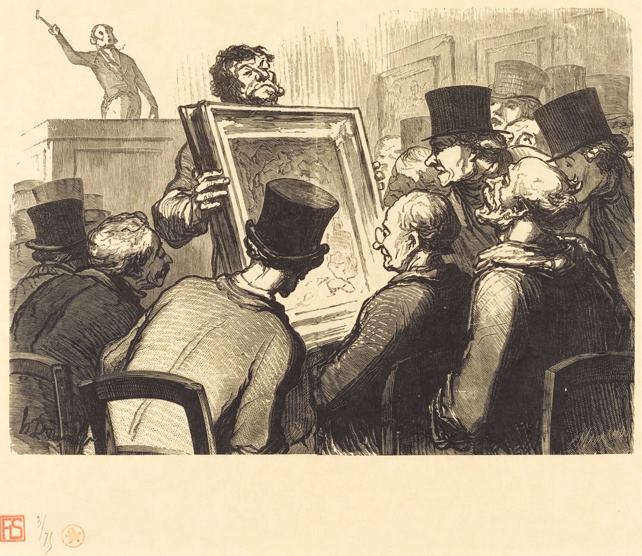 Art Lovers at the Bouillon Hotel by Charles Maurand after Honoré Daumier