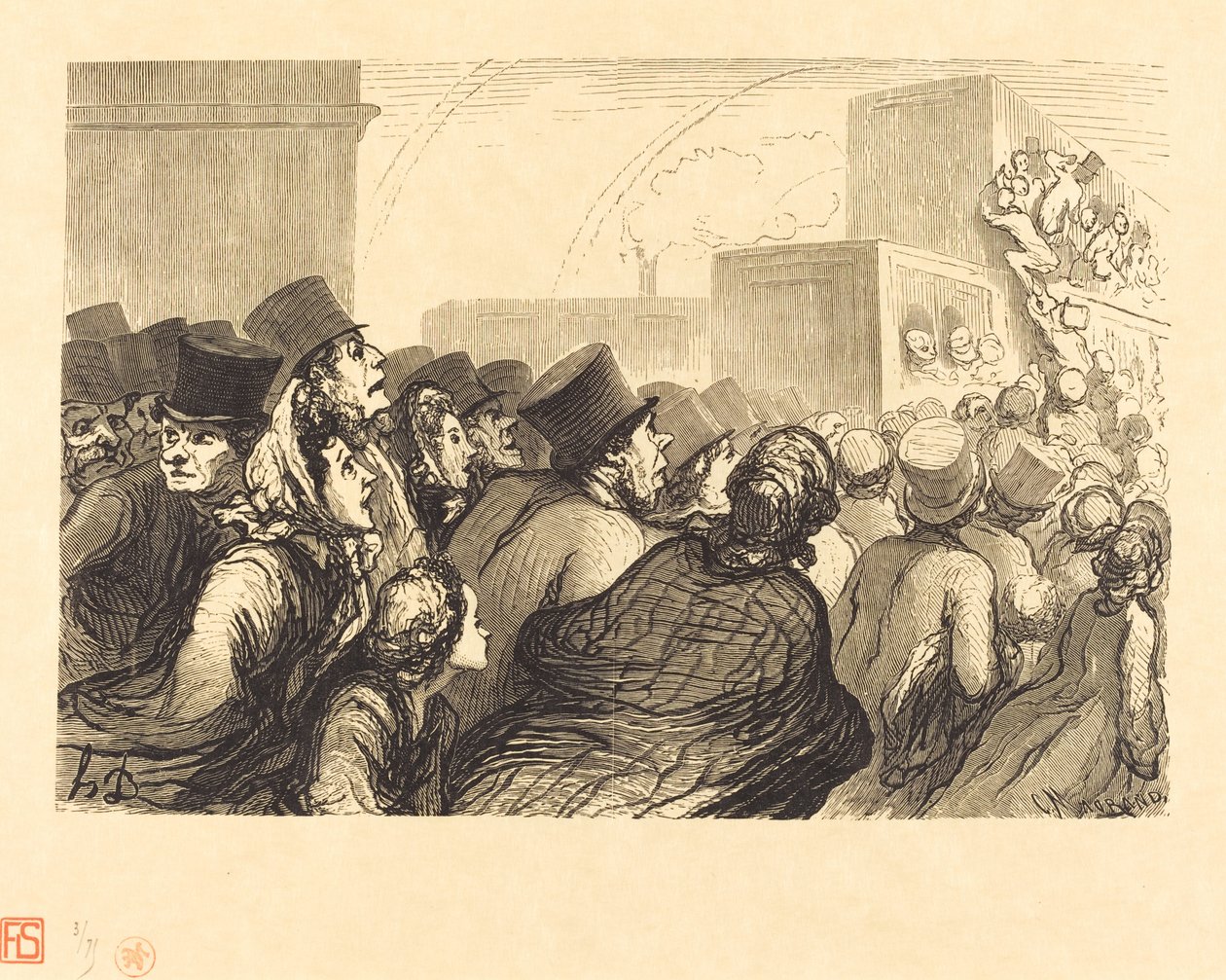 The Sunday Travelers by Charles Maurand after Honoré Daumier