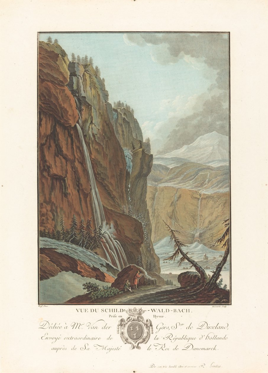View of the Schild-Wald-Bach Taken in Winter, 1785 by Charles Melchior Descourtis